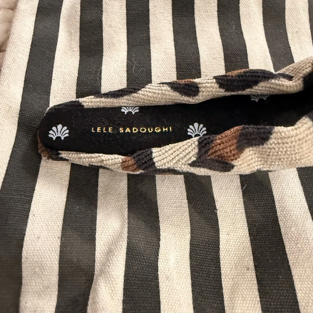 Lele Sadoughi Corduroy Leopard Knotted Headband - Picture 4 of 4
